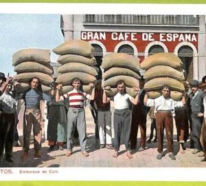 ah0135 - BRAZIL - VINTAGE POSTCARD - Santos -- Coffe