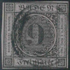 77898a - GERMANY Baden -  STAMP:  Michel  #  4b  - USED  - Very FINE