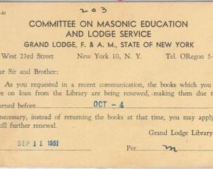 61706 - USA - POSTAL HISTORY: Private print  STATIONERY CARD 1951: MASONIC LODGE