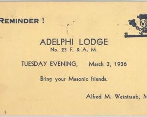 61713 - USA - POSTAL HISTORY: Private print  STATIONERY CARD 1936: MASONIC LODGE