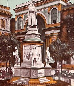 ab0982 - CARTOLINA D'EPOCA - MILANO Città : Monumento a Leonardo da Vinci