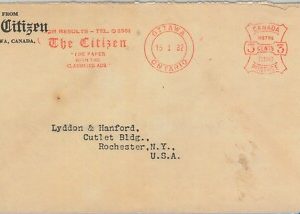 54337 - CANADA - POSTAL HISTORY: COVER with MECHANICAL POSTMARK: CITIZEN Newspa