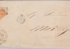 55436 - REGNO - STORIA POSTALE: BUSTA annullo numerale 700 CASALPUSTERLENGO 1875