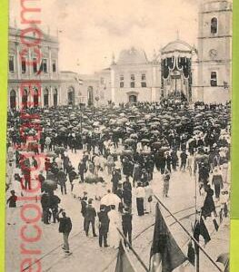 a0519 - BRASIL - VINTAGE POSTCARD Ansichtskarten - Santos, Missa Campal