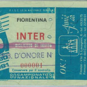 C0327 - Vecchio  BIGLIETTO PARTITA CALCIO - 1980/81  : FIORENTINA - INTER