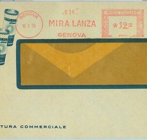90457 - REPUBBLICA - STORIA POSTALE: Annullo ROSSO MECCANICO: MIRA LANZA Genova