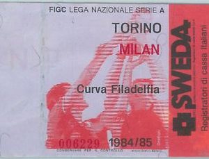 68361 - BIGLIETTO PARTITA CALCIO  Scudetto 1984-85 : TORINO  / Milan