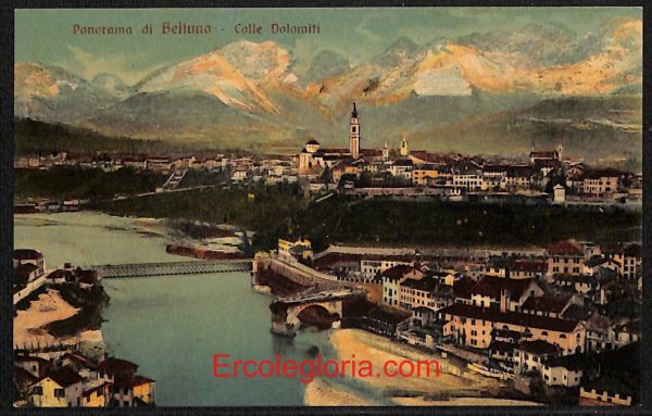 ae1006 - CARTOLINA  D'EPOCA - Belluno Citta - Colle Dolomiti
