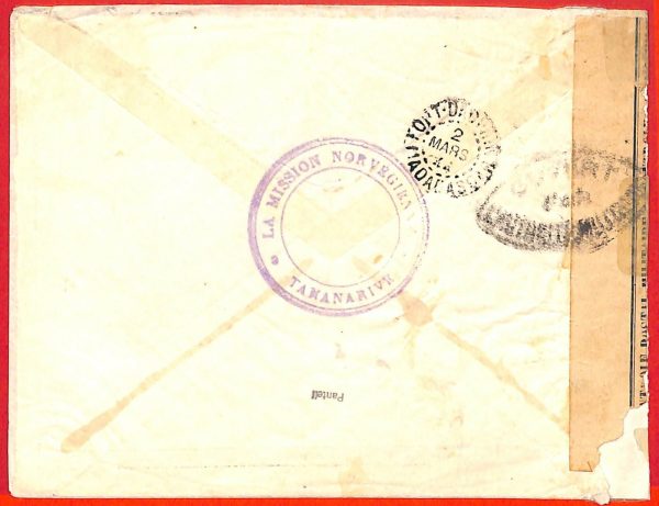 aa4656 - MADAGASCAR - POSTAL HISTORY - CENSORED  AIRMAIL  COVER  1944 - immagine 2