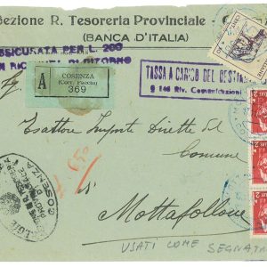P4412 - LUOGOTENENZA, FRANCOBOLLI USATI COME SEGNATASSE. MOLTO DECORATIVA E RARA