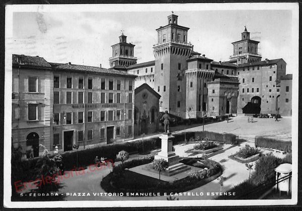 ae6017 - CARTOLINA D'EPOCA - Ferrara Città - Piazza  Vittorio Emanuele  1939