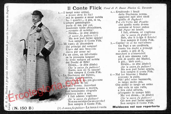 ag9761 - CARTOLINE D'EPOCA - Napoli Citta - Il Conte Flick