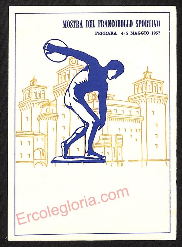 ae6042 - CARTOLINA D'EPOCA - Ferrara Città - Mostra del Francobollo Sportivo
