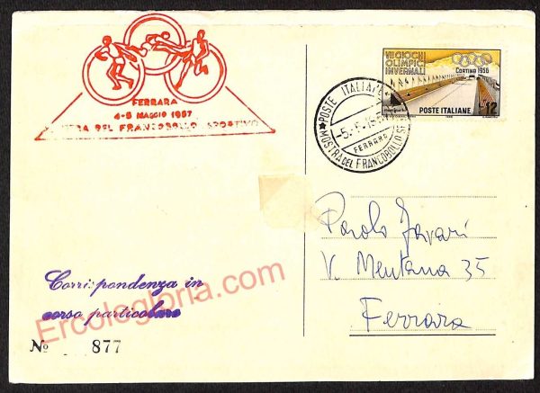 ae6042 - CARTOLINA D'EPOCA - Ferrara Città - Mostra del Francobollo Sportivo - immagine 2