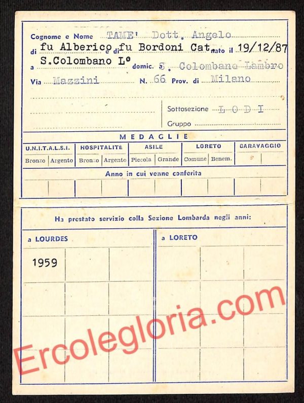 ag9274 - TESSERA DI SOCIO - Milano - Charitas - immagine 2