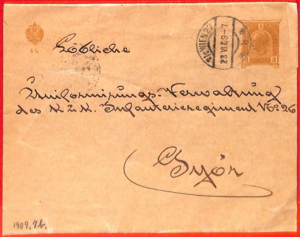 aa0404 - AUSTRIA - POSTAL HISTORY - Stationery COVER to GYOR Hungary 1909