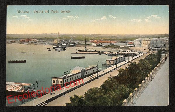 ai6551 - CARTOLINA D' EPOCA - Siragusa Città - Veduta del Porto Grande