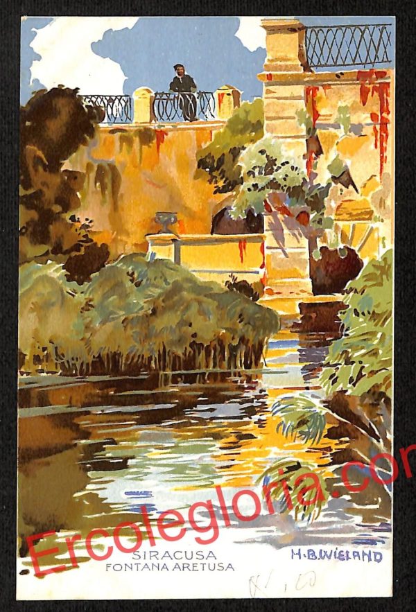 ai6574 - CARTOLINA D' EPOCA - Siragusa Città - Fontana Aretusa