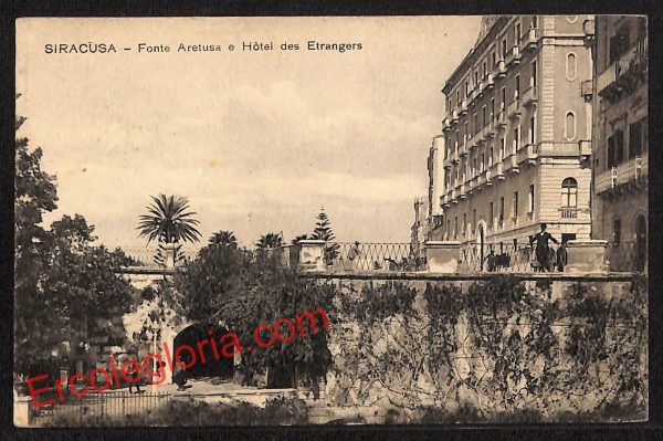 ai6578 - CARTOLINA D' EPOCA - Siragusa Città -Hotel des  Etrangers