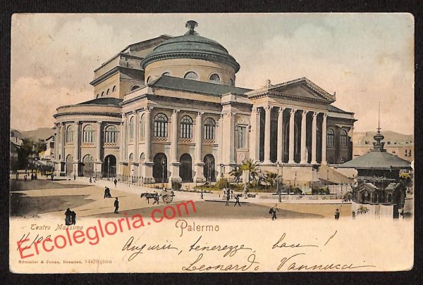 ah4657 - CARTOLINA D'EPOCA - Palermo Città - Teatro Massimo