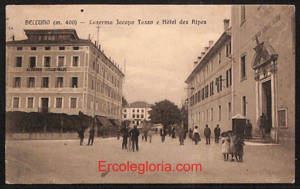 ae0992 - CARTOLINA  D'EPOCA - Belluno Citta - Hotel  des Alpes  1916