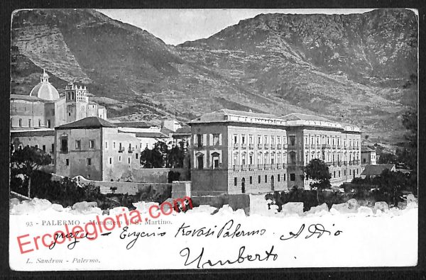 ah4663 - CARTOLINA D'EPOCA - Palermo Città - Monastero di San Martino