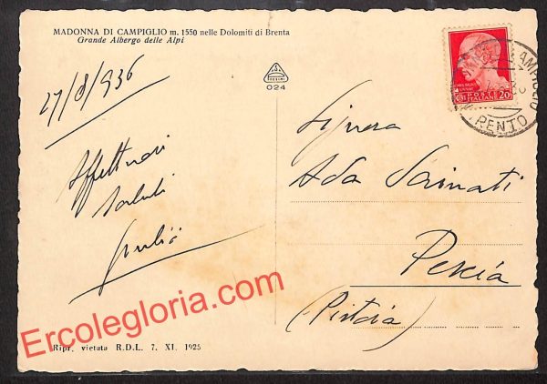 ai9706 - CARTOLINA D'EPOCA - Trento Provincia - Madonna di Campiglio - immagine 2