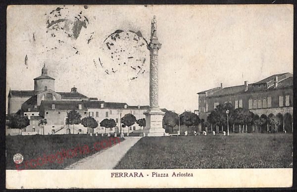 ae6009 - CARTOLINA D'EPOCA - Ferrara Città - Piazza Ariostea  1921