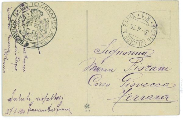 P 1157 - ITALIA  REGNO , 3.4.1916 POSTA MILITARE ALBANIA Nº 1 SU CARTOLINA.