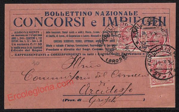 ag0386 - CARTOLINA D'EPOCA - Forlì - Bollettino Nazionale Concorsi e Impegni