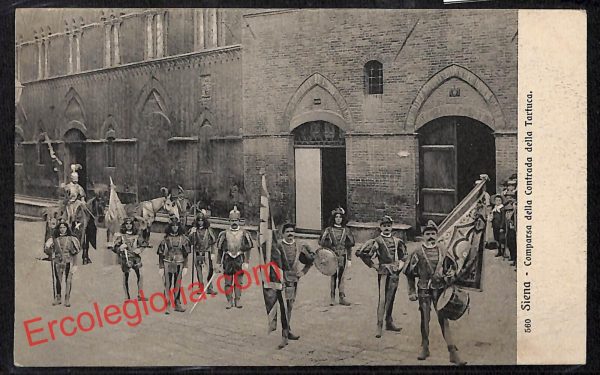 ai5392 CARTOLINA D'EPOCA - Siena Città - Comparsa della Contrada della Tartuca