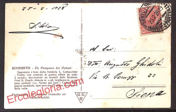 ai9742 - CARTOLINA D'EPOCA - Trento Provincia - Rovereto - immagine 2