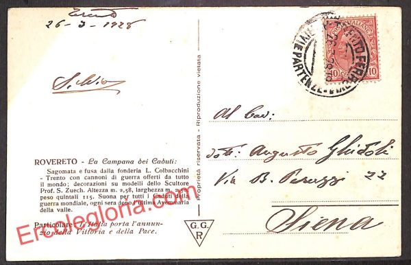 ai9743 - CARTOLINA D'EPOCA - Trento Provincia - Rovereto - immagine 2
