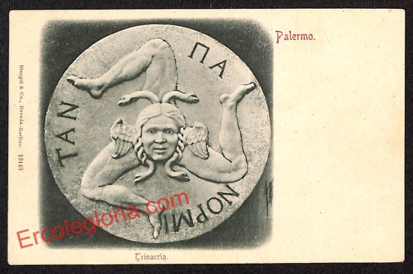 ah4692 - CARTOLINA D'EPOCA - Palermo Città - Trinacria