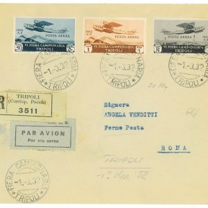 P 1167 - ITALIA COLONIE , LIBIA  PA 4/6 SU BUSTA PER ROMA