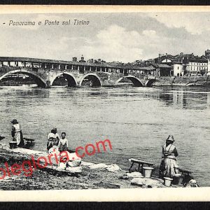 ah5811 - CARTOLINA  D'EPOCA - Pavia Città - Ponte sul Ticino