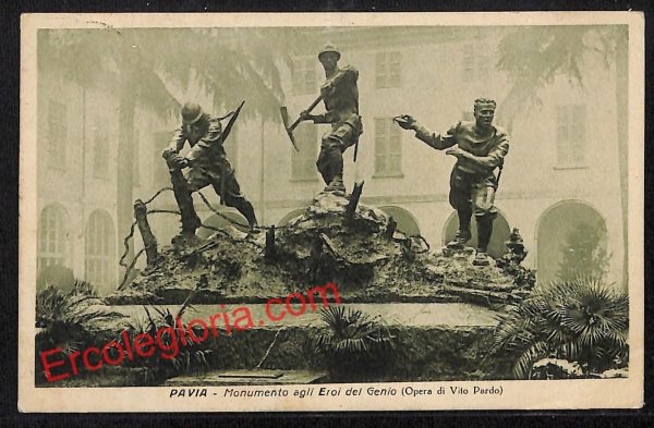 ah5812 - CARTOLINA  D'EPOCA - Pavia Città - Monumento agli Eroi del Genio
