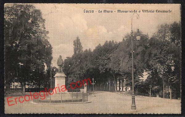 ag6116 - CARTOLINA D'EPOCA - Lucca Città - Monumento a Vittorio Emanuele  1917