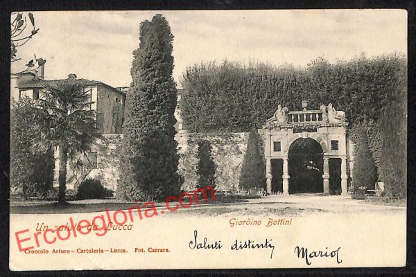 ag6122 - CARTOLINA D'EPOCA - Lucca Città - Giardino Bottini  1902