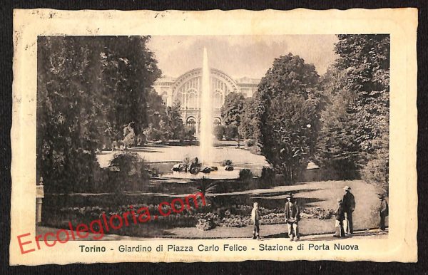 ai7985 - CARTOLINA D'EPOCA - Torino Città - Giardino di Piazza Carlo Felice