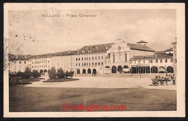 ae0996 - CARTOLINA  D'EPOCA - Belluno Citta - Piazza Campitello  1917