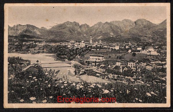 ae0998 - CARTOLINA  D'EPOCA - Belluno Citta - Panorama e Fiume Piave