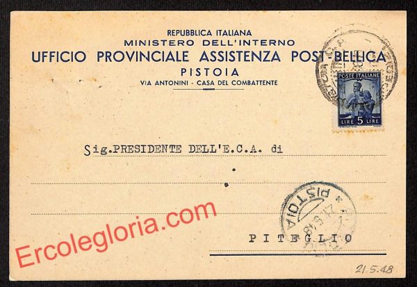 ah8053 - STORIA POSTALE - Pistoia Città