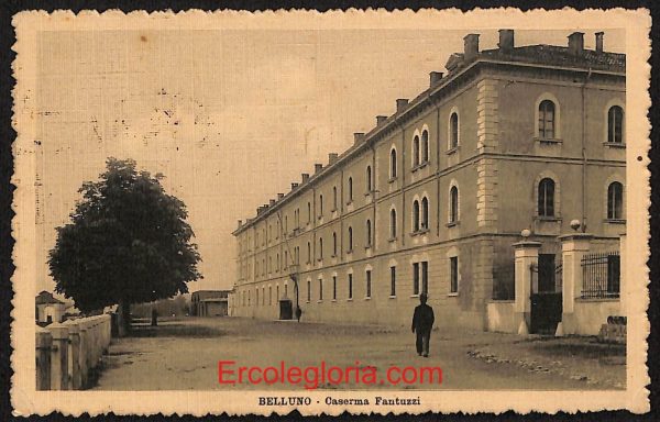 ae1001 - CARTOLINA  D'EPOCA - Belluno Citta - Caserma Fantuzzi  1916