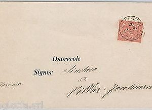 55430 - ITALIA REGNO - STORIA POSTALE :  BUSTA da SAN SEVERINO 1873