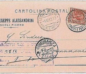 CARTOLINA d'Epoca ASCOLI PICENO città : PUBBLICITARIA: Rag Alessandrini 1912