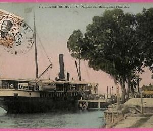 af8175 - INDO-CHINE - VINTAGE POSTCARD Ansichtskarten - 1908 - Ship Navi