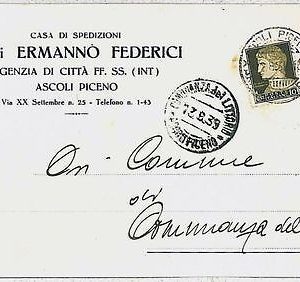 CARTOLINA d'Epoca ASCOLI PICENO città : pubblicitaria: EREDI FEDERICI 1939